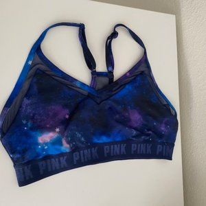 PINK VS Strappy Sports Bra Starry Night Mesh Size Large